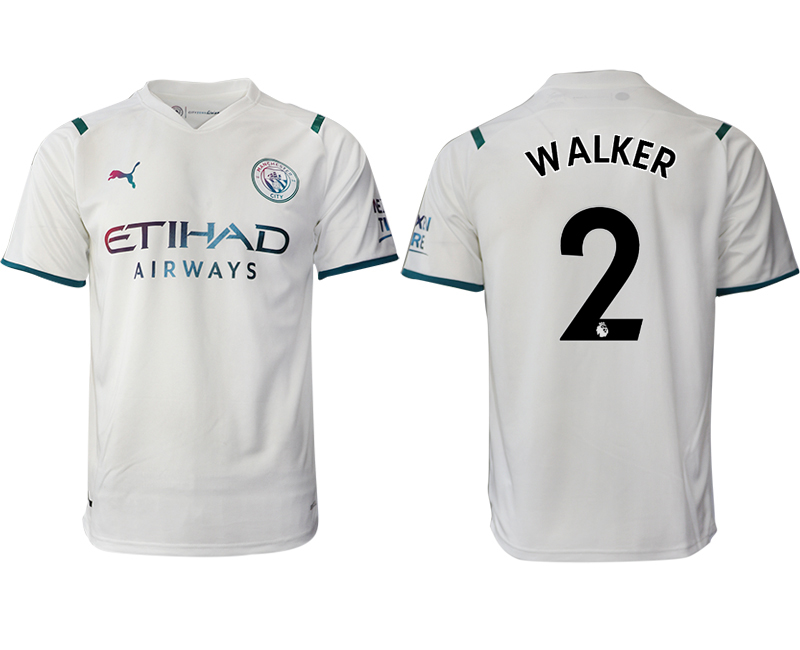 Cheap Men 2021-2022 Club Manchester city away aaa version white 2 Soccer Jersey
